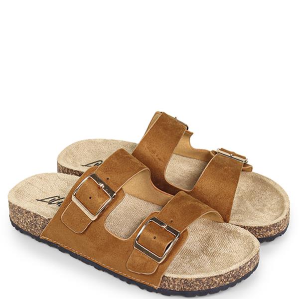 DOUBLE BUCKLE FOOTBED SLIDE 12 PAIRS