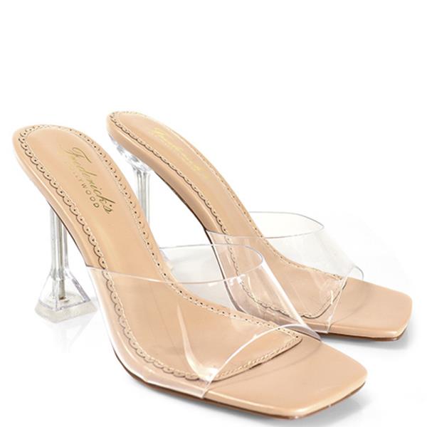 CLEAR STRAP SLIDE HEEL 12 PAIRS