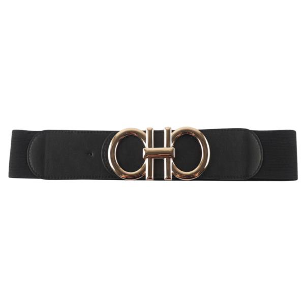 DOUBLE ROUND BUCKLE ELASTIC BELT