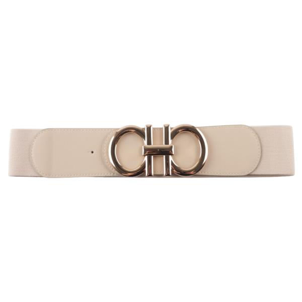 DOUBLE ROUND BUCKLE ELASTIC BELT