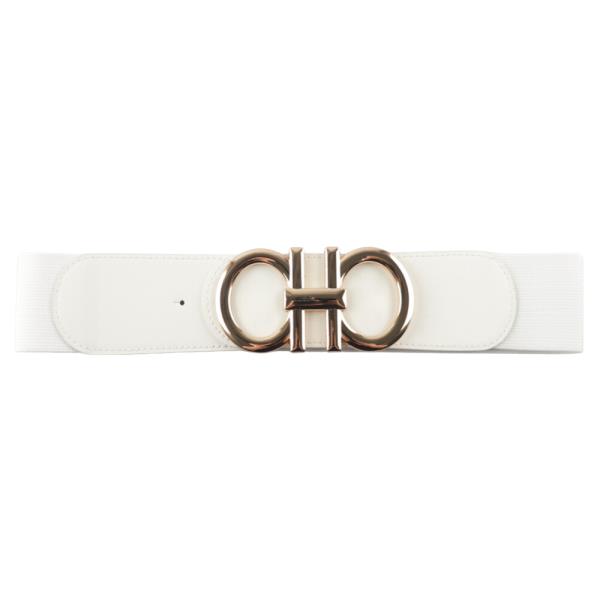 DOUBLE ROUND BUCKLE ELASTIC BELT