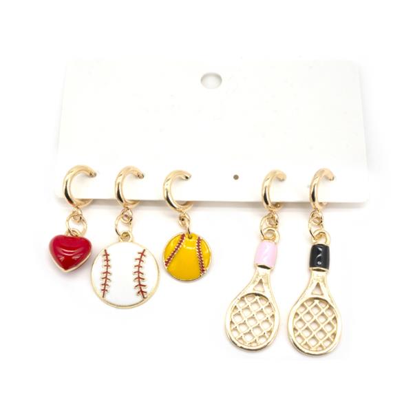 SPORTS THEME 5PCS CHARM SET