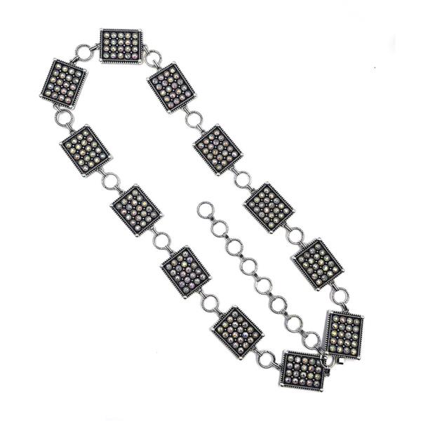 WESTERN STYLE SQUARE METAL CHAIN BELT - SM SIZE