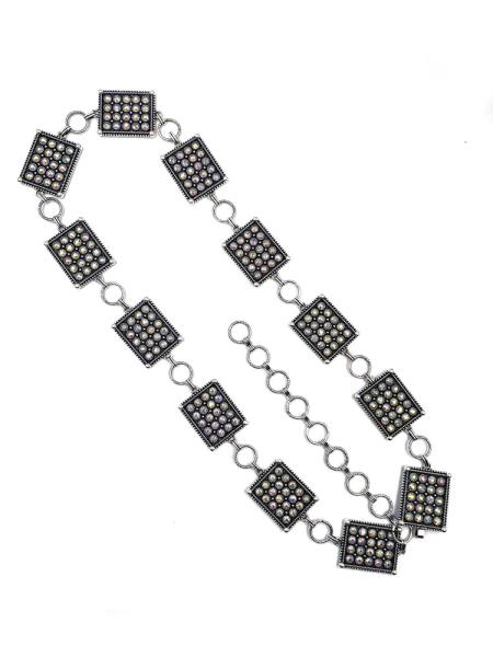 WESTERN STYLE SQUARE METAL CHAIN BELT - SM SIZE