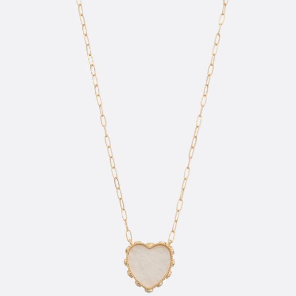 HEART PENDANT OVAL LINK NECKLACE