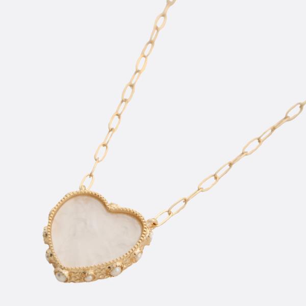 HEART PENDANT OVAL LINK NECKLACE