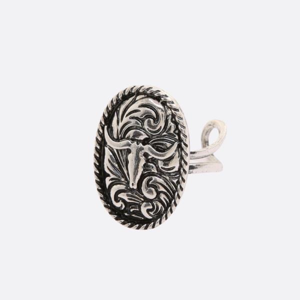 WESTERN STYLE CATTLE HEAD OVAL ADJUSTABLE RING