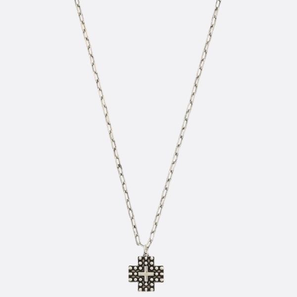 WIDE CROSS METAL NECKLACE