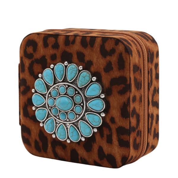 WESTERN STYLE FLOWER CONCHO JEWELRY ORGANIZER BOX