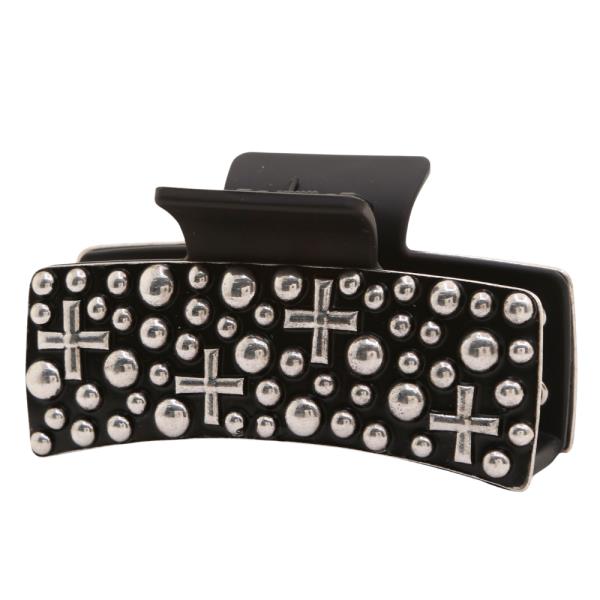 CROSS STUDDED CLAW HAIR CLIP