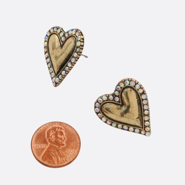 HEART SHAPE RHINESTONE EARRING