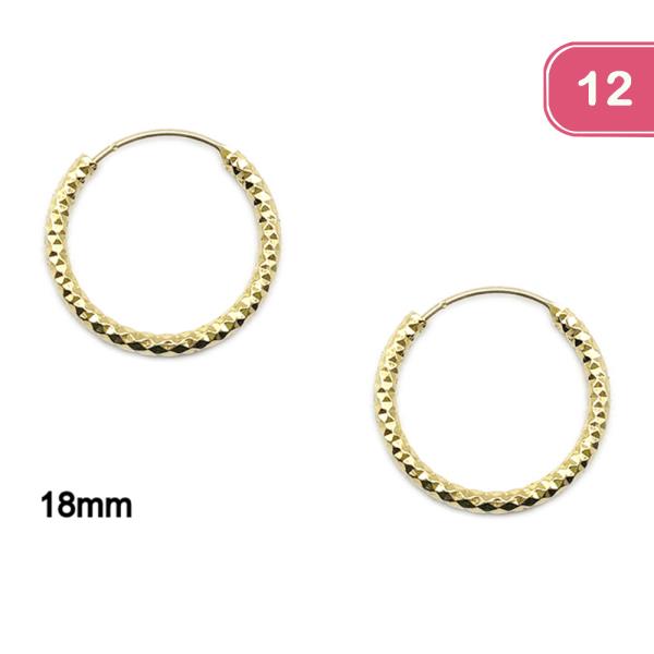 18MM METAL HOOP EARRING (12 UNITS)