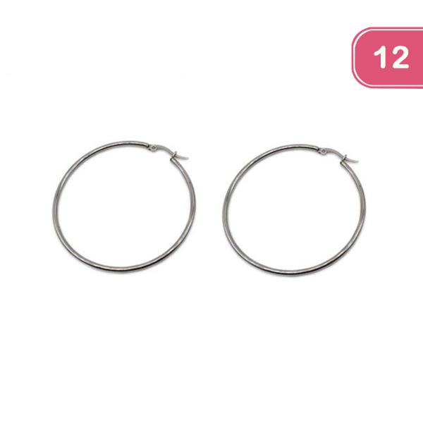 30MM METAL HOOP EARRING (12 UNITS)