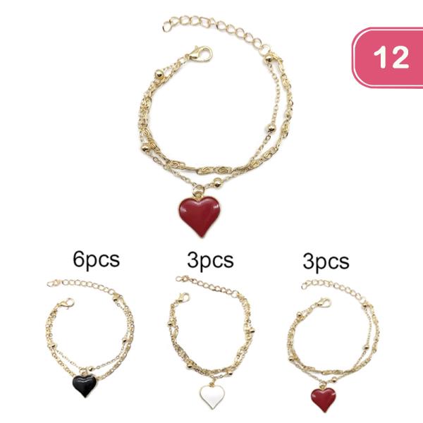 HEART METAL BRACELET (12 UNITS)