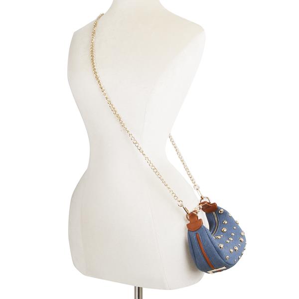 LOVE DENIM STUDDED BAG