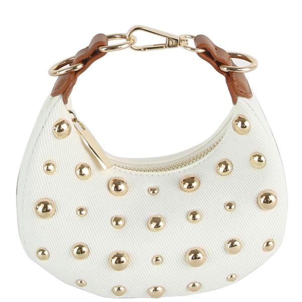 LOVE DENIM STUDDED BAG