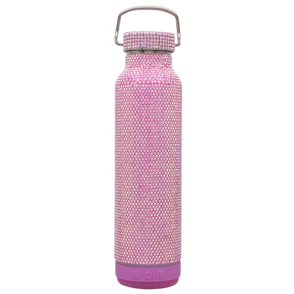 RHINESTONE TUMBLER BOTTLE WITH USB SPEAKER