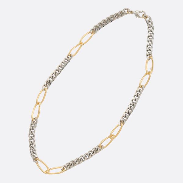 SODAJO TWO TONE OVAL CURB LINK GOLD DIPPED NECKLACE