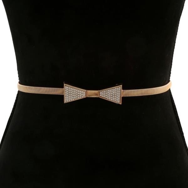 RHINESTONE BOW METAL BELT