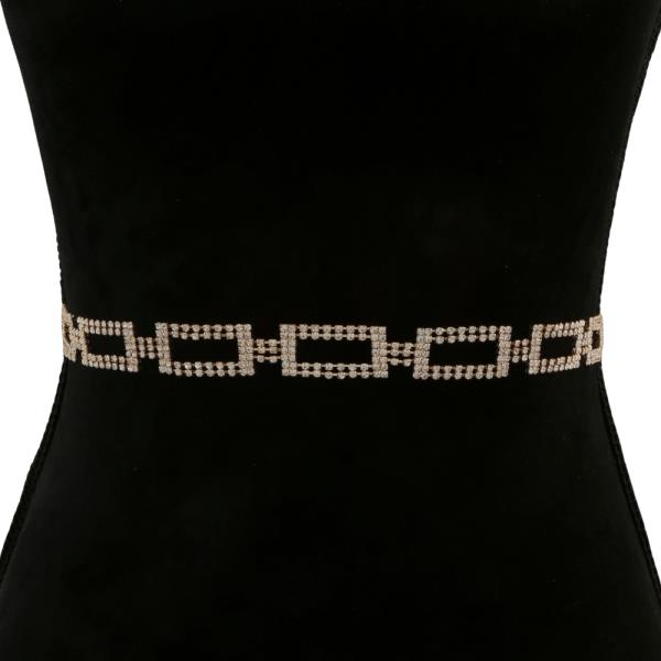 RHINESTONE RECTANGLE LINK BELT