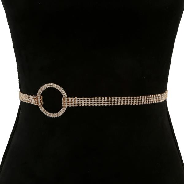 RHINESTONE CIRCLE LINE BELT