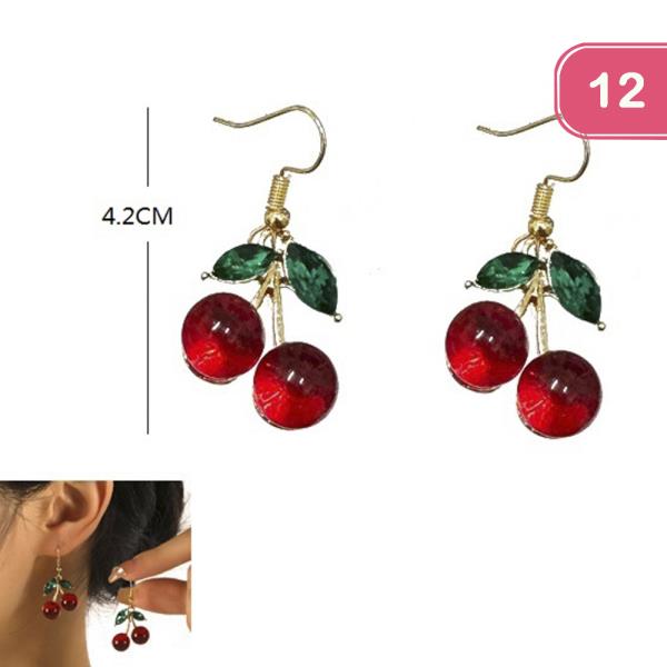 CHERRY DANGLE EARRING (12 UNITS)