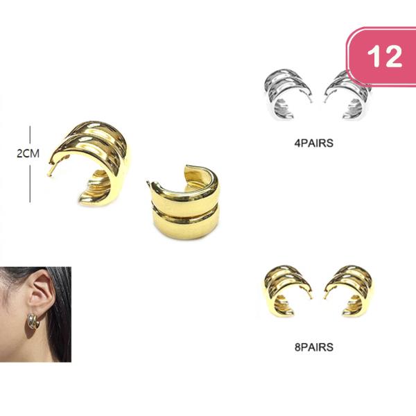 METAL C HOOP EARRING (12 UNITS)