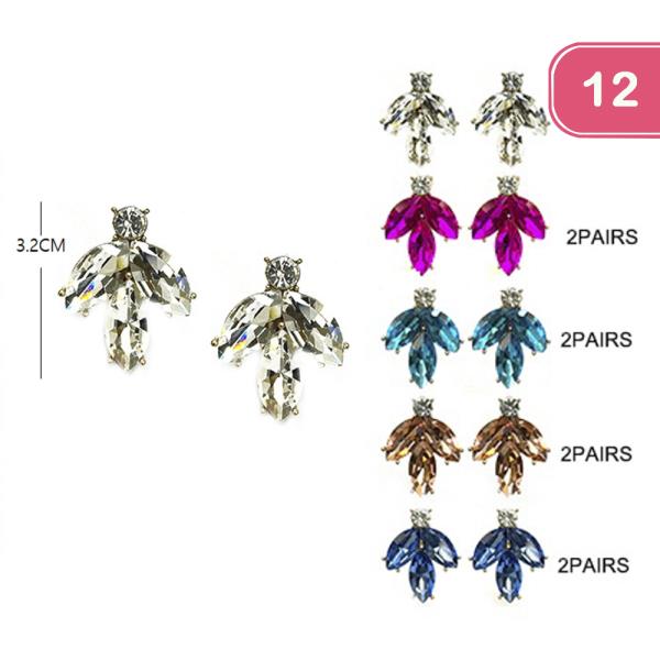 COLOR STONE EARRING (12 UNITS)