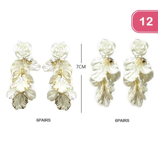 ROSE PEARL DANGLE EARRING (12 UNITS)