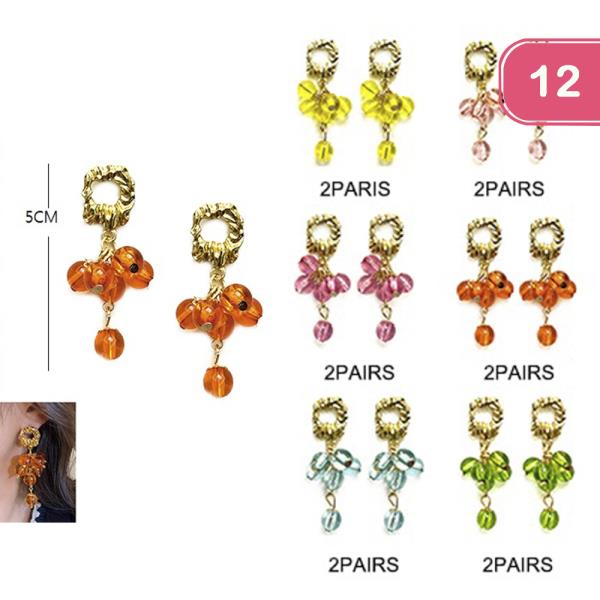 METAL BALL DANGLE EARRING (12 UNITS)