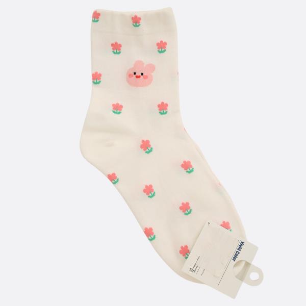 BUNNY FLOWER PATTERN ANKLE SOCK