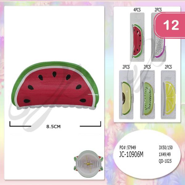 FRUIT HAIR CLAW JAW CLIP (12 UNITS)