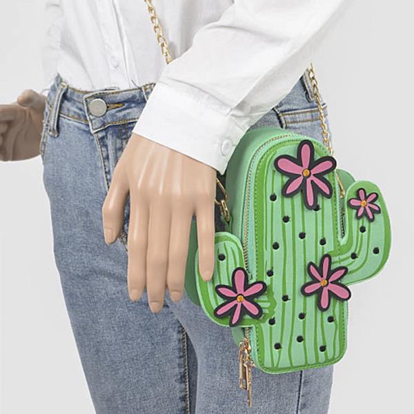 FAUX LEATHER CACTUS CROSSBODY BAG