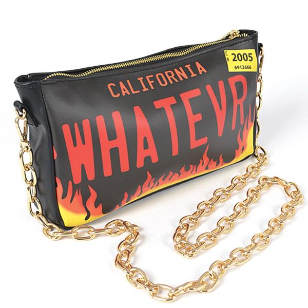 LICENSE PLATE PRINTED CROSSBODY BAG