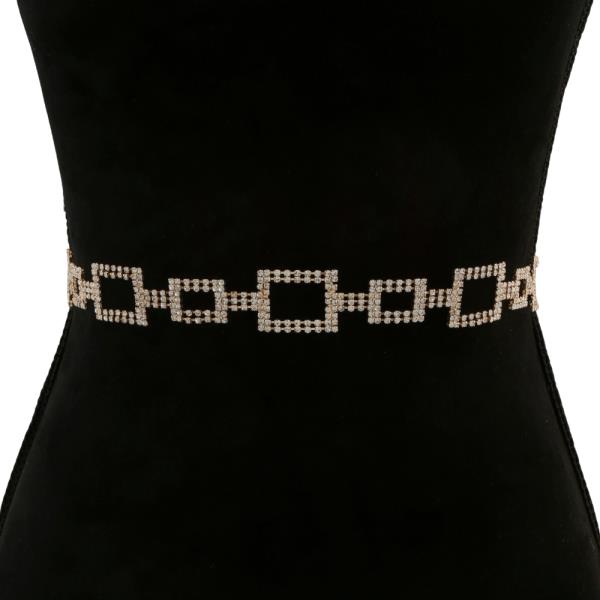 RECTANGLE LINK RHINESTONE BELT