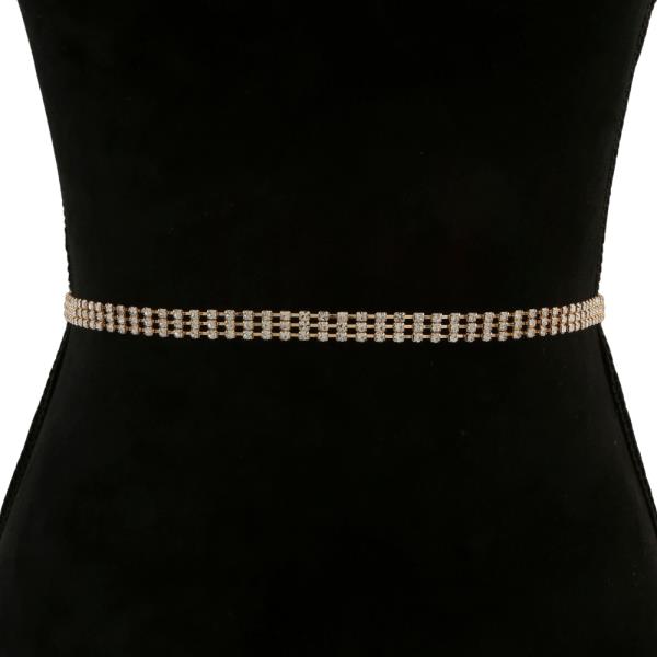 3 LINE RHINESTONE BELT