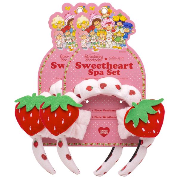 CELAVI STRAWBERRY SHORTCAKE SWEETHEART SPA HEADBAND AND WRISTBAND 2PC SET