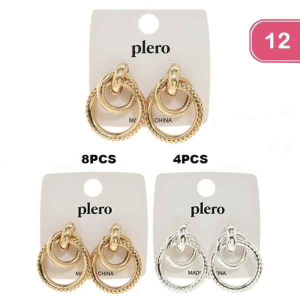 METAL ROUND POST EARRING (12 UNITS)