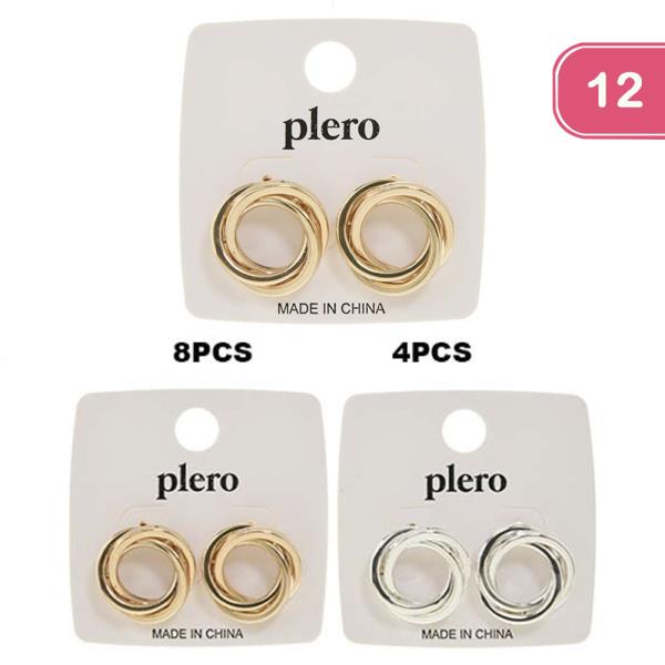 METAL ROUND POST EARRING (12 UNITS)