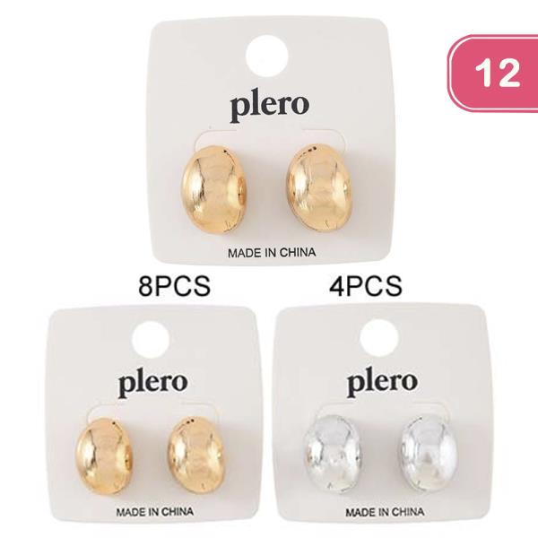 METAL DOME POST EARRING (12 UNITS)