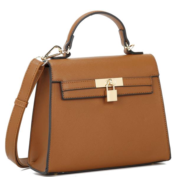 SMOOTH KEY LOCK HANDLE SATCHEL