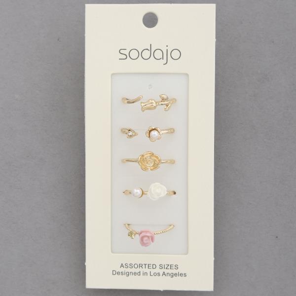 SODAJO ROSE ASSORTED RING SET