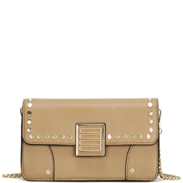 TEXTURE STUDDED FLAP CROSSBODY BAG