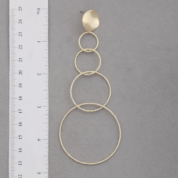 SODAJO MULTI RING LINK DANGLE GOLD DIPPED EARRING