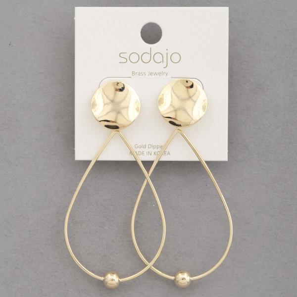 SODAJO TEARDROP GOLD DIPPED EARRING