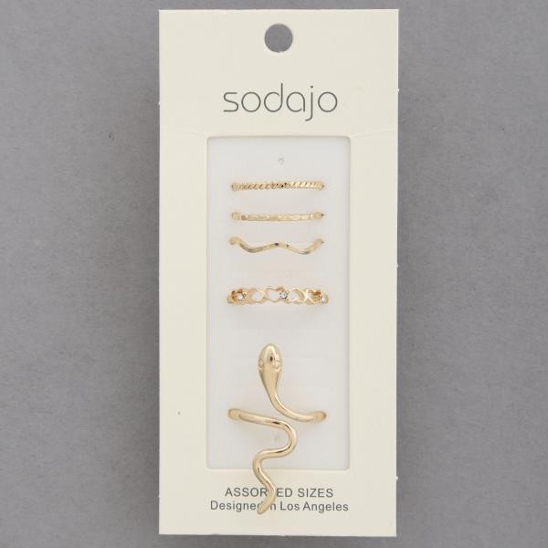 SODAJO SNAKE METAL ASSORTED RING SET