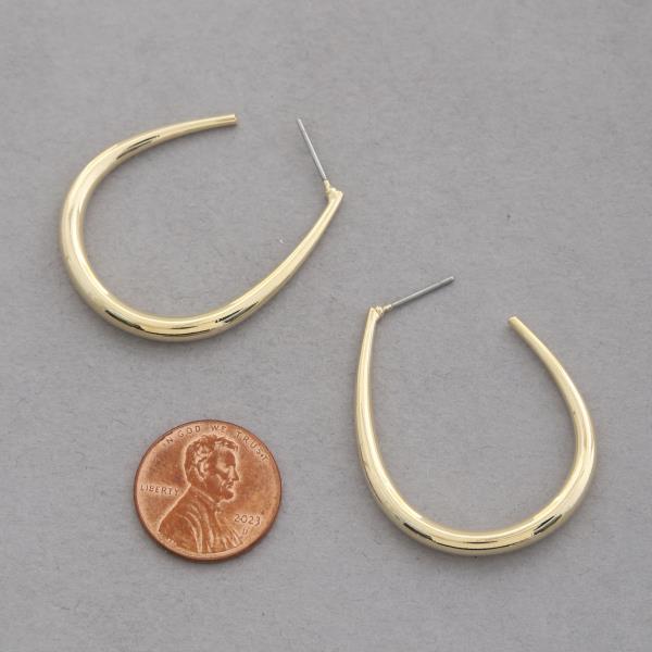 SODAJO OPEN TEARDROP GOLD DIPPED EARRING