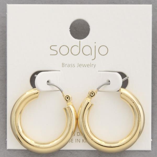 SODAJO TUBE GOLD DIPPED HOOP EARRING