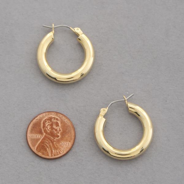 SODAJO TUBE GOLD DIPPED HOOP EARRING