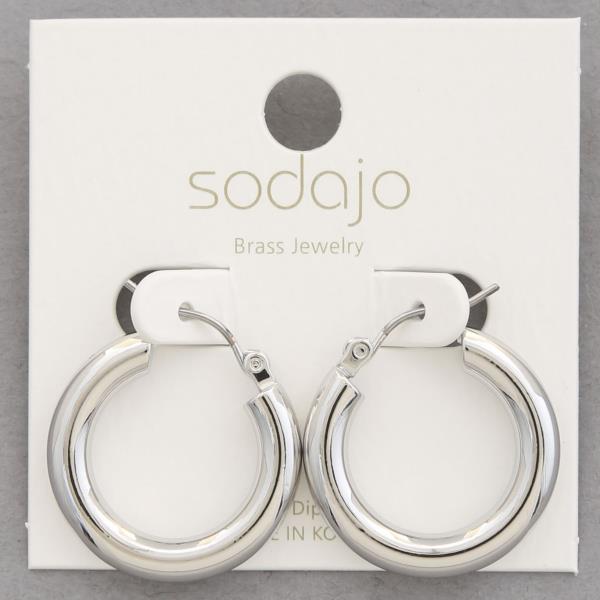 SODAJO TUBE GOLD DIPPED HOOP EARRING